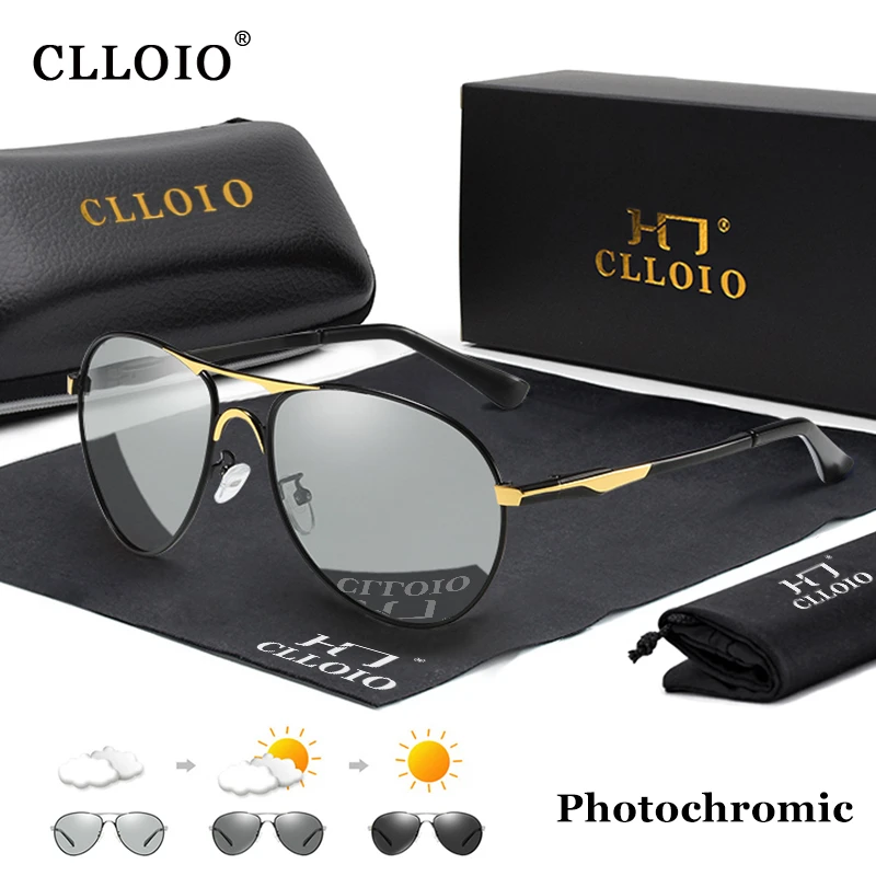 Top Trends: CLLOIO 2022 New Photochromic Sunglasses Polarized Men Pilot Vintage Sun Glasses Women Driving Eyewear Goggles UV400 Gafas De Sol Shoppable Styles