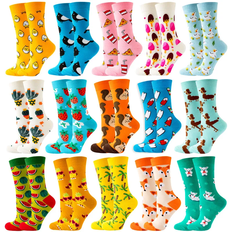 Top Trends: Autumn And Winter New Funny Women's Socks Animal Socks Plant Fruit Kawaii Cute Trendy Harajuku Socks Stockings Shoppable Styles