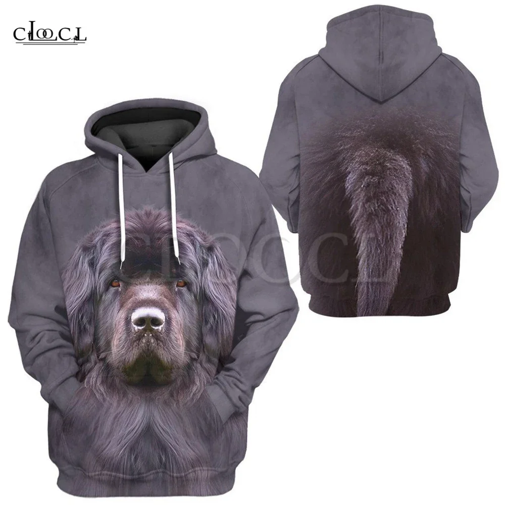 Top Trends: CLOOCL Newfoundland Dog Print Men Hoodies Animal Hoodie Long Sleeve Pocket Swearshirts Autumn Men Women Hooded Pullover Shoppable Styles