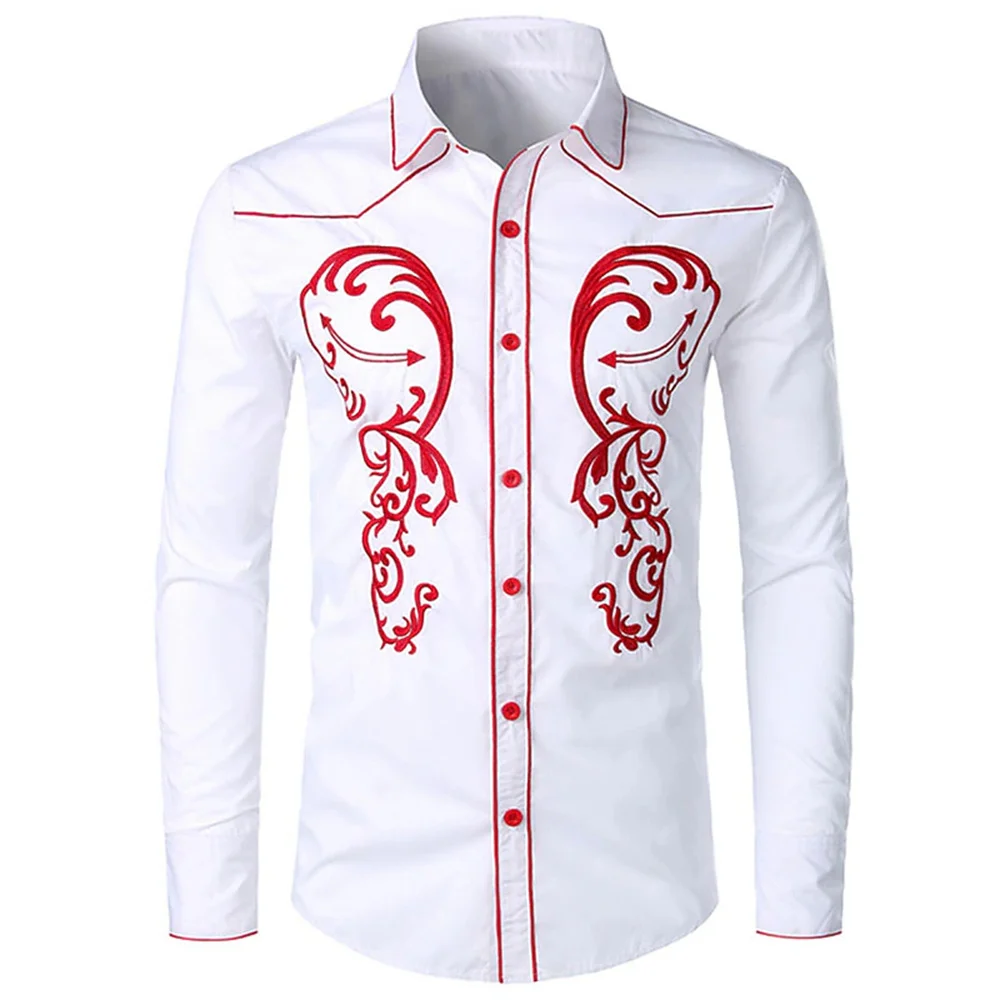 Top Trends: Western Style Printed Shirt, Flower Pattern, Street Long Sleeved Button Printed Clothing, Sports And Fashion Street Clothing Shoppable Styles