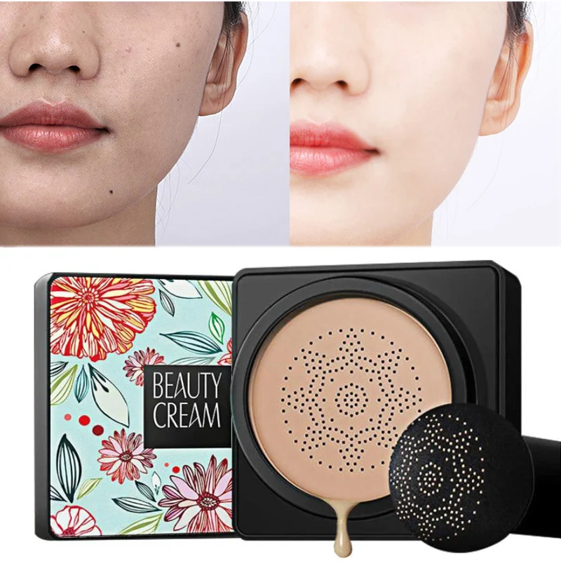 Top Trends: Mushroom Head Air Cushion Foundation CC Cream Water Feeling Flawless BB Cream Moisturizing Oil Control Smooth Natural Concealer Shoppable Styles