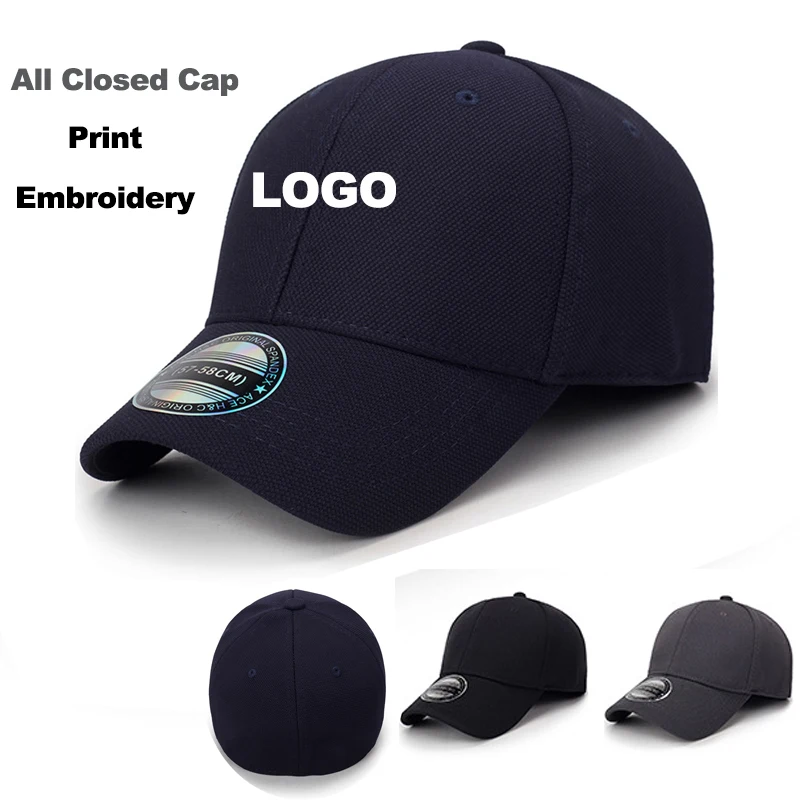 Top Trends: Custom Logo Stretch Men Woman Fitted Closed Baseball Cap Elasticity Flexible Flex Hip Hop Caps Dad Hats Snapback Hat Shoppable Styles