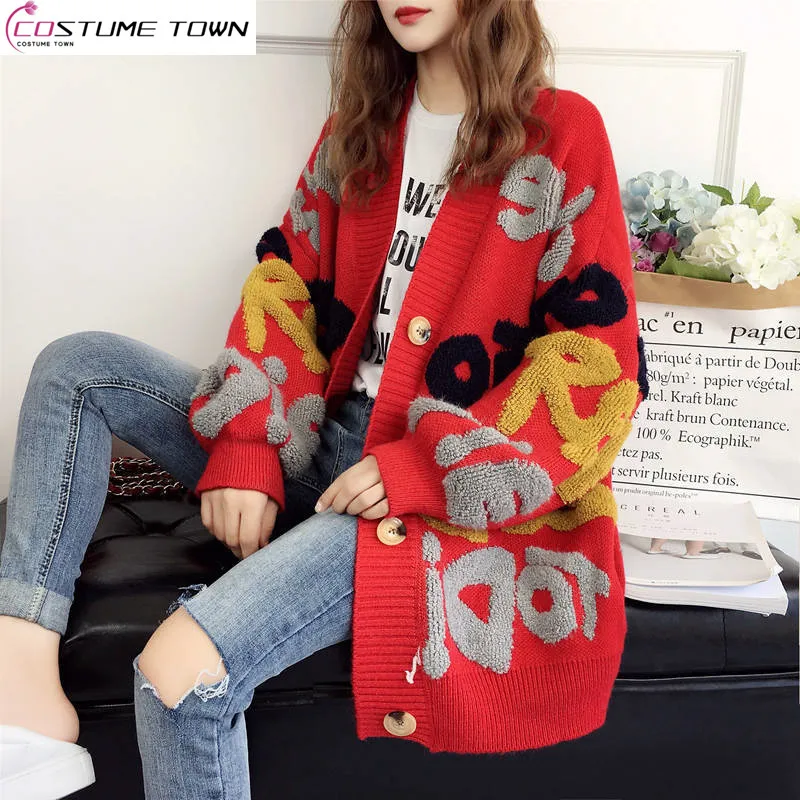 Top Trends: Slouchy Style Sweater Women&#039;s Cardigan Loose Autumn And Winter Korean 2023 New Style Outerwear Knitted Jacket Medium Length Shoppable Styles