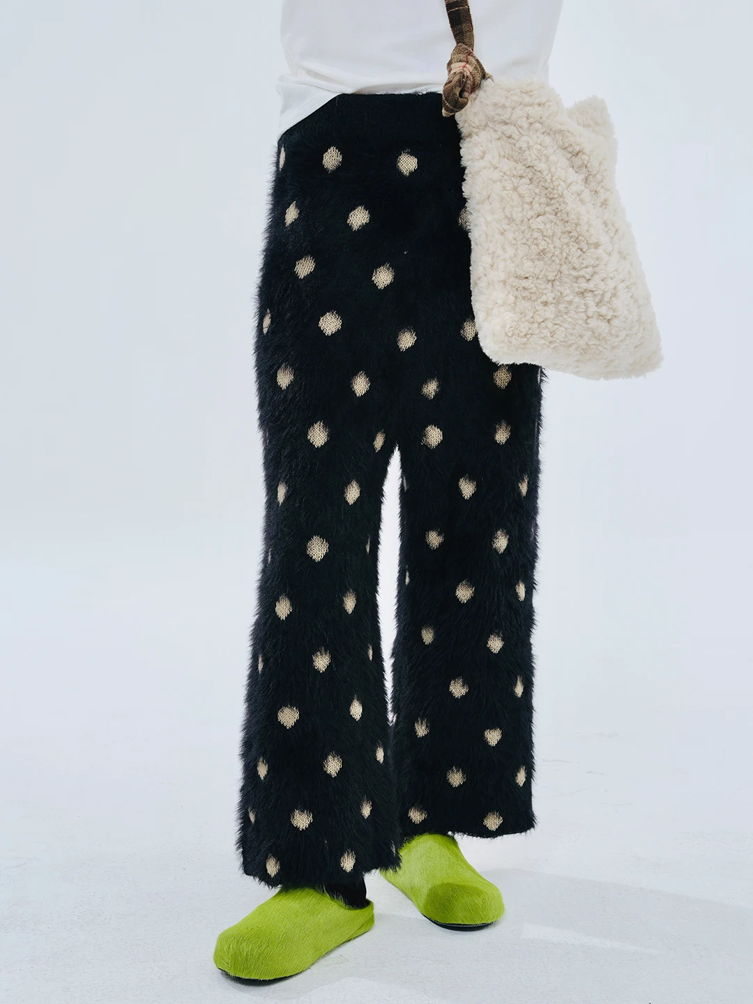 Top Trends: Imakokoni Black Polka Dot Wool Pants Winter Casual All-match Straight Women's Pants 234409 Shoppable Styles