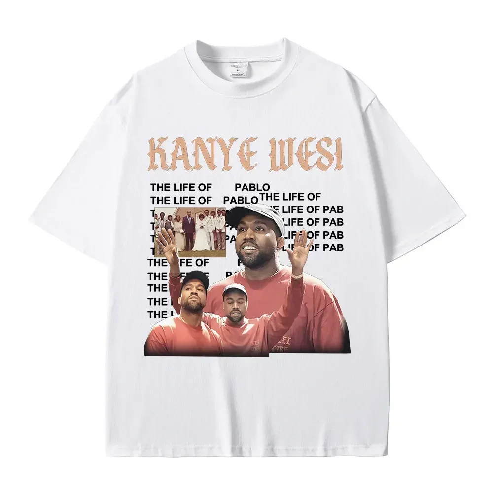 Top Trends: Kanye West T-shirt Women&#039;s Clothing Men Hip Hop Fans Streetwear Top Rapper Character Print Tees Black White Short Sleeve Clothes Shoppable Styles