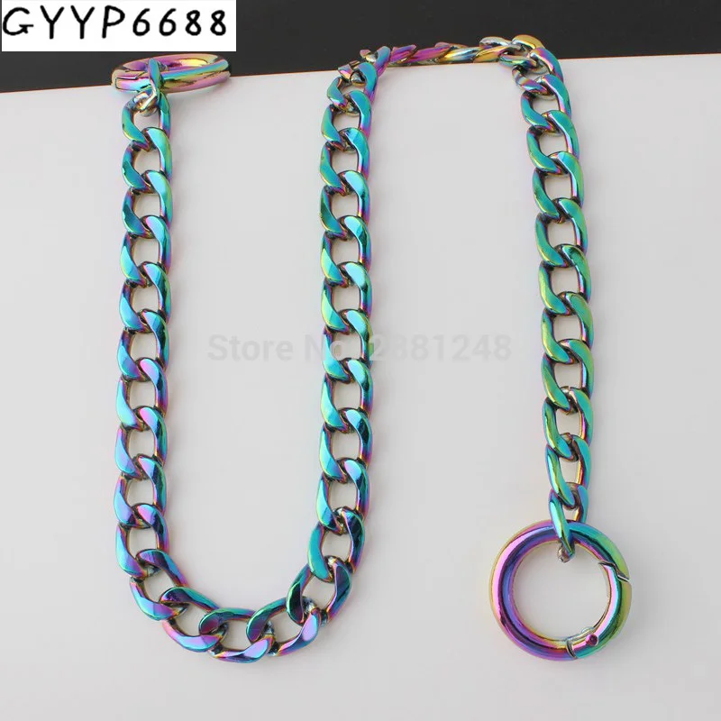 Top Trends: Width 11mm Rainbow Chain Bags Purses Strap Accessory Factory Quality Plating Cover Wholesale Flat Chain Shoppable Styles