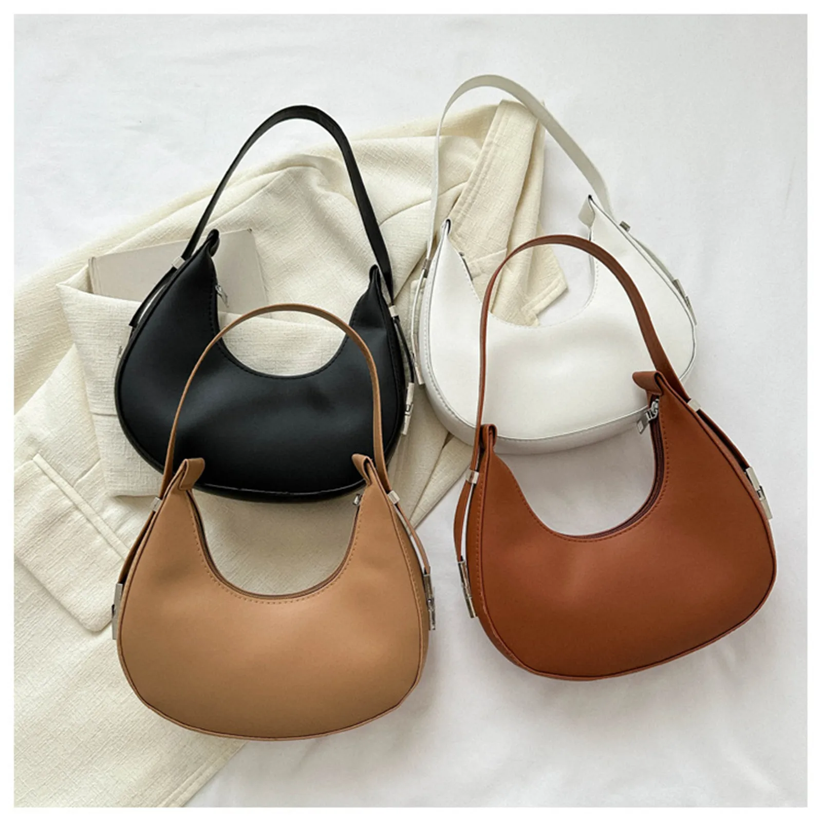 Top Trends: 2023 New Commuter Handbag Retro Solid Color Temperament Dumpling Bag Simple One Shoulder Bag Casual Women Bags Autumn And Winter Shoppable Styles