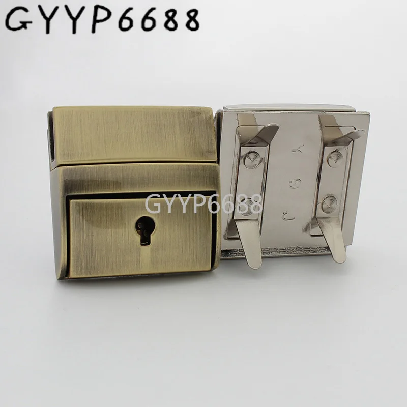 Top Trends: 1-5-20sets 3 Colors 42*42mm Rectangle Shape Key Locks For Handbag Metal Press Lock Purse Hardware Accept Mix Colors Shoppable Styles