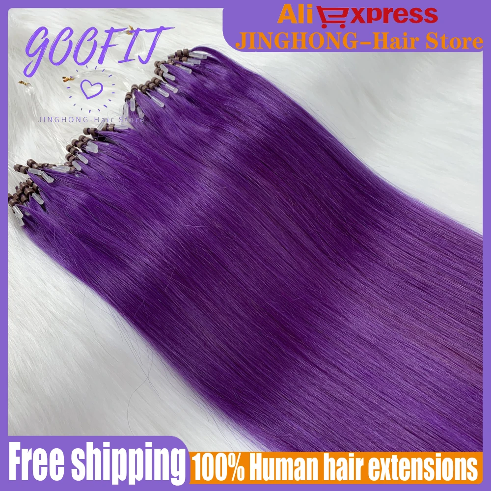 Top Trends: 100% Human Hair Extensions Remy Hair Double Drawn Micro Loop Micro Ring 14''-24'' Shoppable Styles