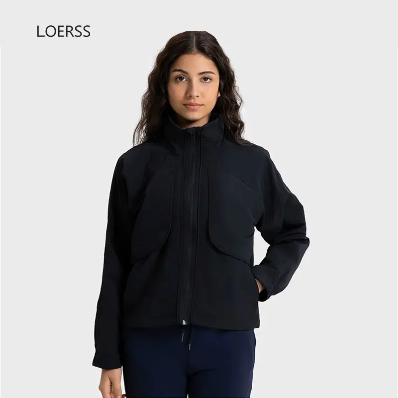 Top Trends: LOERSS Hooded Jacket Sports Standing Collar Waterproof Hoodies Coat For Women&#039;s Running Yoga Autumn Winter Outdoor Casual Jacket Shoppable Styles