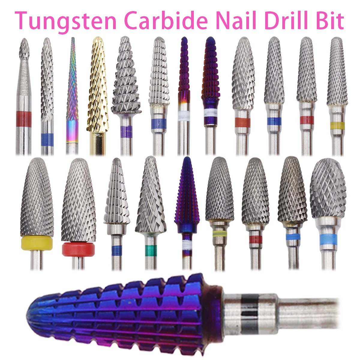 Top Trends: 1pcs 56 Types Tungsten Carbide Nail Drill Bit Electric Nail Mills Cutter For Manicure Machine Nail Files Accessories Shoppable Styles