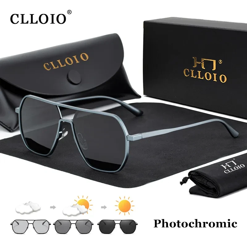 Top Trends: CLLOIO New Fashion Aluminum Photochromic Sunglasses Men Women Polarized Sun Glasses Chameleon Anti-glare Driving Oculos De Sol Shoppable Styles