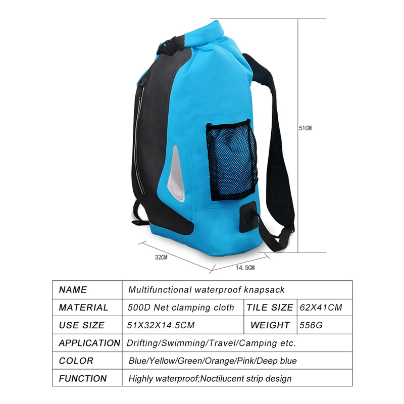 Top Trends: 25L Dry Bag River Trekking Swimming Backpack Roll Top Water Floating Sack Waterproof Outdoor Rucksack Camping Hiking Drifting Shoppable Styles - Image 3