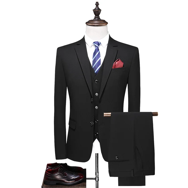 Top Trends: Formal Business Wedding 3 Pieces Suit Set 2023 Blazers Jacket Pants Vest Trousers Dress Waistcoat Men Suits Formal Party Dress Shoppable Styles - Image 5