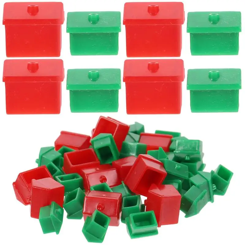 Top Trends: 2 Sets Board Game House Monopoly Chess Pieces Red Accessories Game Tokens Board Chessmen Replacement Props For Small House Hotel Shoppable Styles