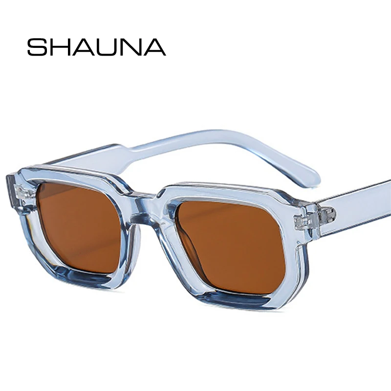 Top Trends: SHAUNA Ins Popular Fashion Square Women Blue Tea Sunglasses Shades UV400 Shoppable Styles