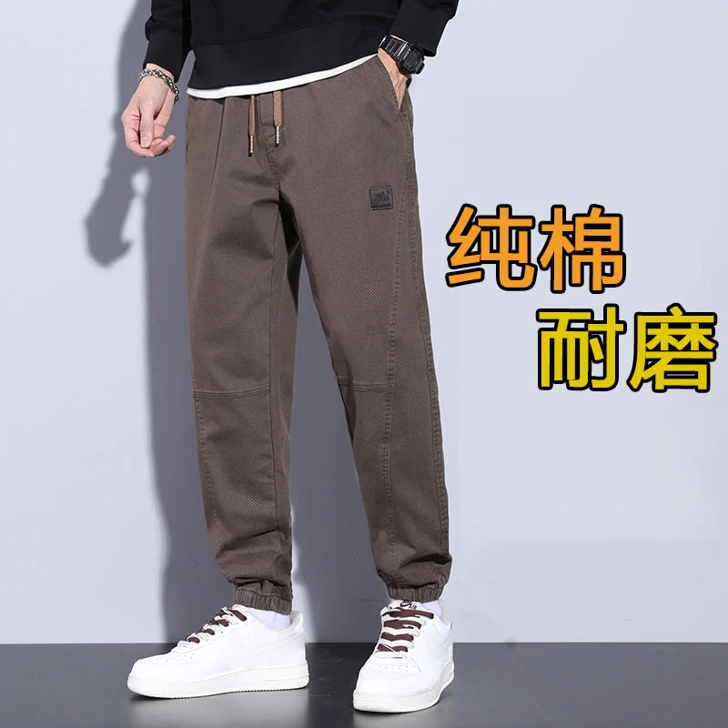 Top Trends: Autumn Winter Vintage Loose Casual Pants Male Korean Style Trend Fashion Lace Up Sweatpants Men Comfortable Cotton Trousers Shoppable Styles - Image 2