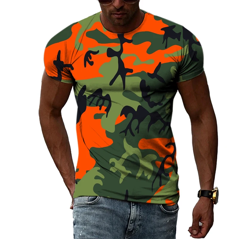 Top Trends: Fashion New Camouflage Clothes Leisure Men T-shirts Casual 3D Print Hip Hop Harajuku Personality Round Neck Short Sleeve Tops Shoppable Styles