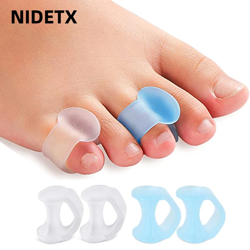 Top Trends: 4pcs=2pairs Silicone Separator Hallux Valgus Finger Protector Toe Orthopedic Products Corrector Feet Care Straightener Pedicure Shoppable Styles