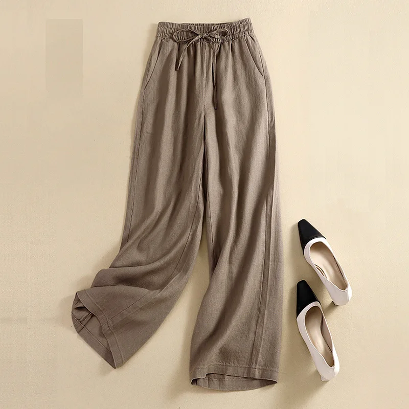 Top Trends: Summer Women&#039;s Clothing Trousers Slim Cotton Hemp Female Clothing Large Breathable And Cool Linen Thin Loose Wide Leg Pants Shoppable Styles