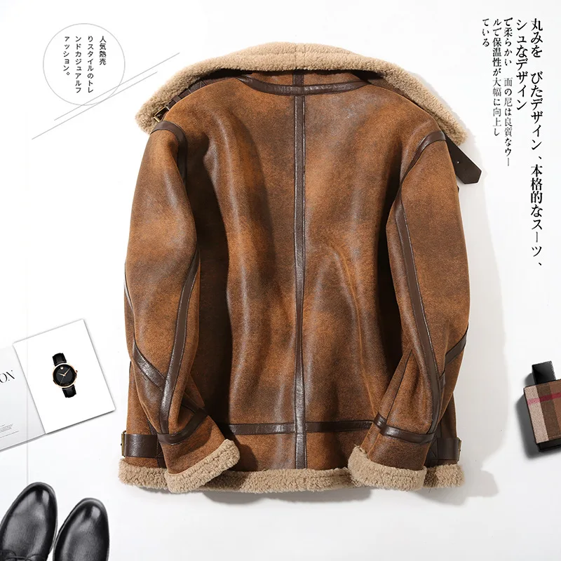 Top Trends: High Quality Mens Winter PU Leather Coats Overcoat Jackets Thick Warm Wool Fleece Fur Men Leather Jacket Coat LC04 Shoppable Styles - Image 3