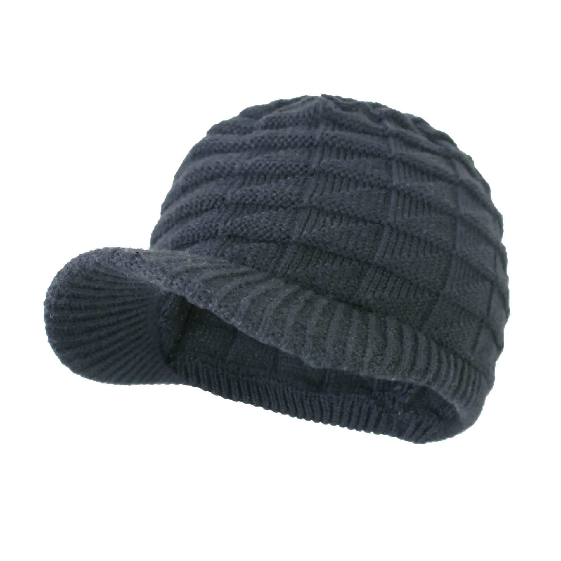 Top Trends: Men's New Style Knitted Beanies With Visor Acrylic Soft Keep Warm Winter Hat For Women Male Newsboy Daily Windproof Warm Caps Shoppable Styles