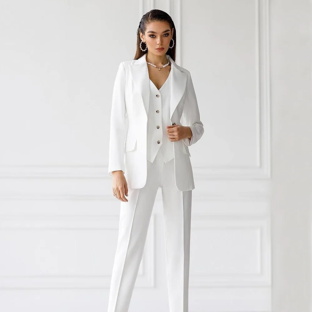 Top Trends: Elegant Woman Dress Pants Sets Woman Slim And Elegant Women&#039;s 3-piece Suit Serge Single-breasted Social Suits For Women Pant Shoppable Styles