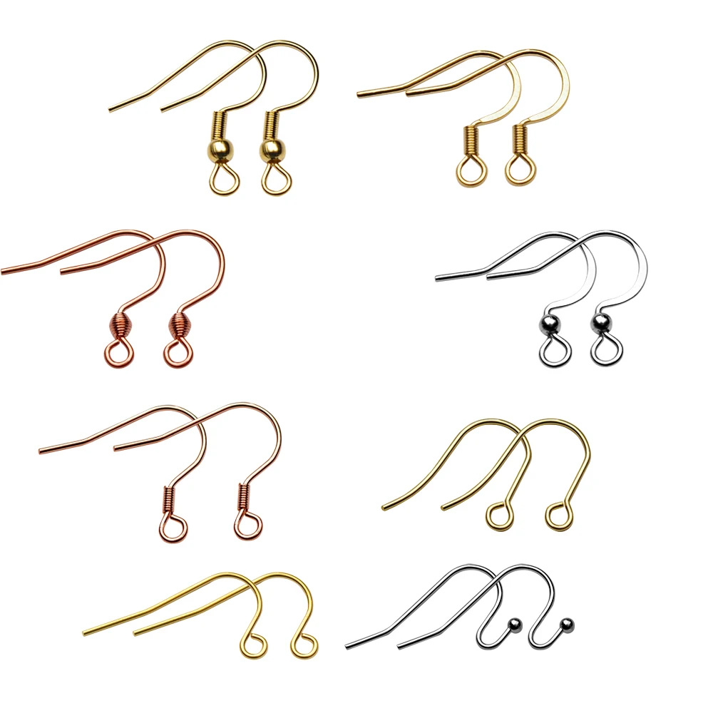 Top Trends: 50pcs High Quality 316L Rose Gold Stainless Steel Earring Clasps Hooks Earwire For Diy Jewelry Making Accessories Supplies Shoppable Styles