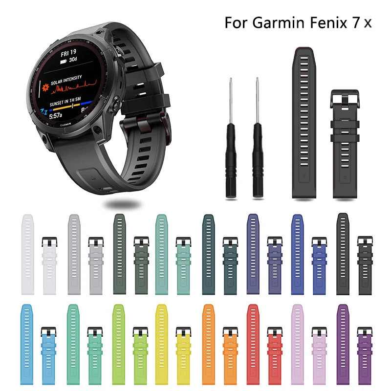 Top Trends: 22 26mm Strap For Garmin Fenix7x / 6x / 6x Pro / 5x / 5x Plus Quick Fit Silicone Watchband For Fenix 5 6 7 Watch Bracelet Wristband Shoppable Styles