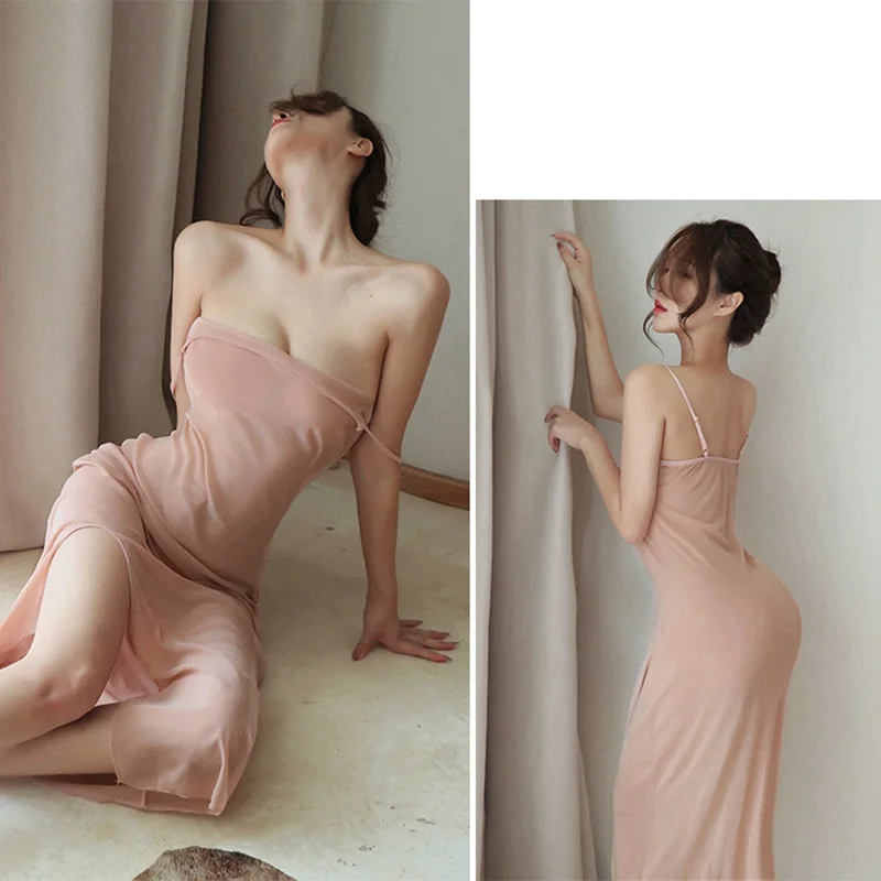 Top Trends: Dress Woman Sexy Sleepshirts See Through Long Nightdress Ladies Sleepwear Lace Clothes Lingerie Nightgown Women Sleepwear Shoppable Styles