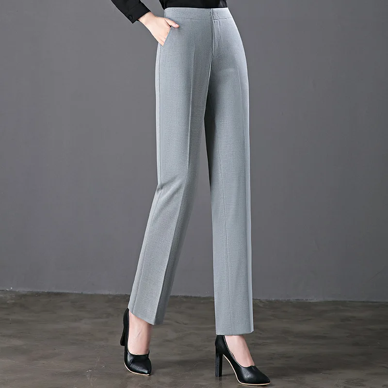 Top Trends: Women's Trousers Autumn New Elastic Waist Business Wear Formal Wear Straight Pants High Waist Women's Casual Long Pants Shoppable Styles - Image 3