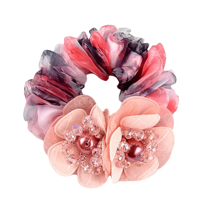 Top Trends: Bow Hair Fantaisie Tie Elastic Hair Bands Yarn Silk Flower Headdress Elastique Cheveux Fille For Hair Accessories Woman Shoppable Styles - Image 4