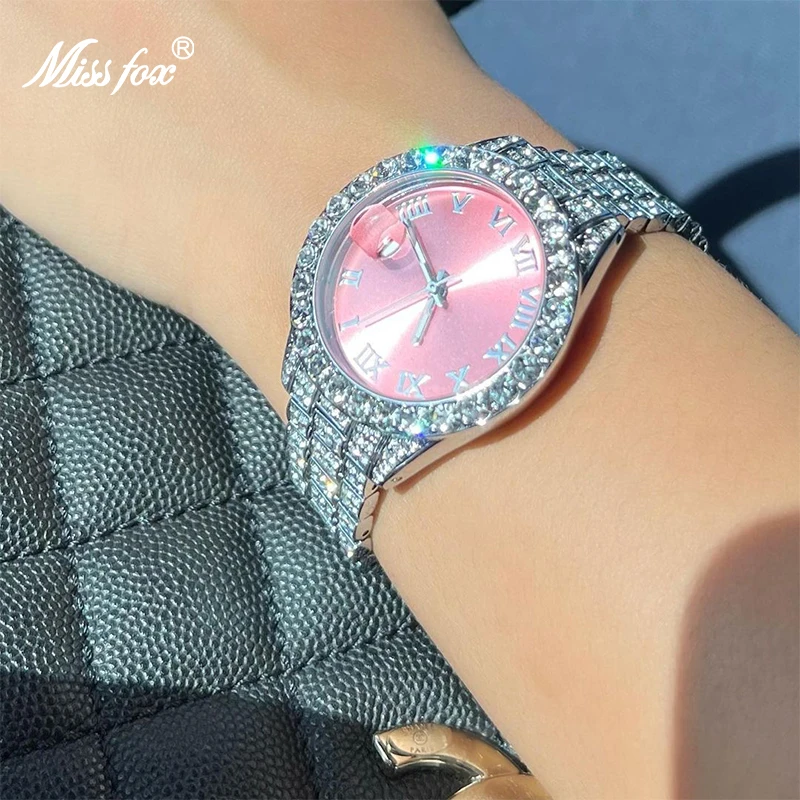 Top Trends: MISSFOX Pink Women Watch Luxury Small Face Elegant Quartz Watches For Ladies Icy Look Party Jewelry Mini Babe So Cute Arm Clock Shoppable Styles