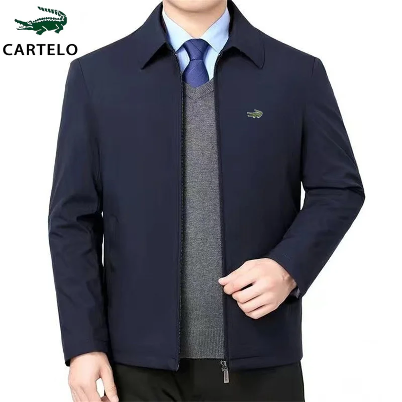 Top Trends: CARTELO Spring And Autumn Men's Suit Coat Casual Business Embroidered Jacket High Quality Fashion Brand Flip Collar Top Shoppable Styles - Image 3