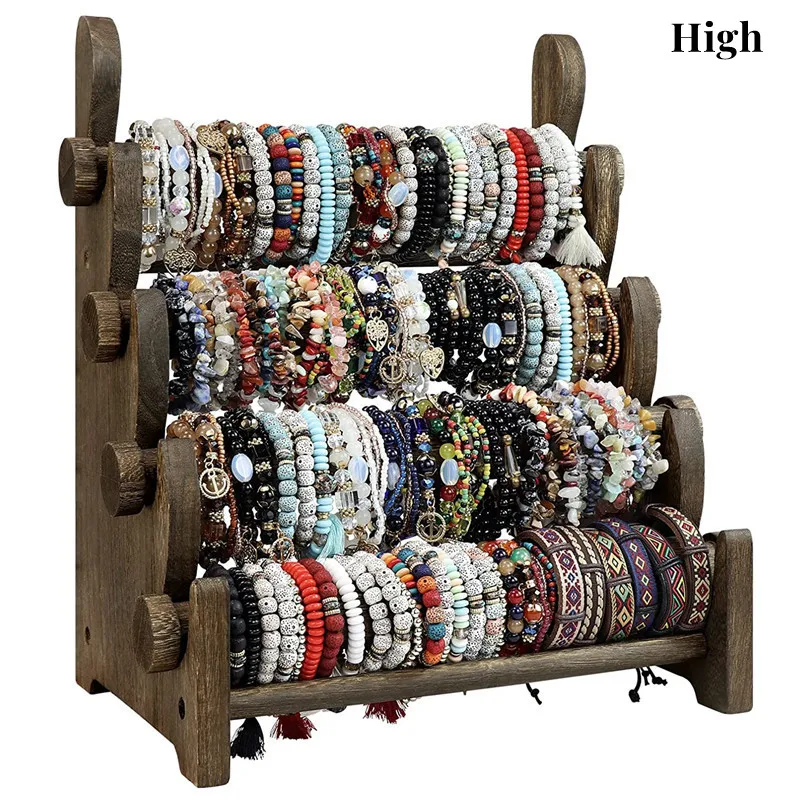 Top Trends: 4 Tier Wooden Display Jewelry Accessory Stand Jewelry Bracelet Holder Bangle Watch Necklace Storage Jewelry Holder Stand Display Shoppable Styles