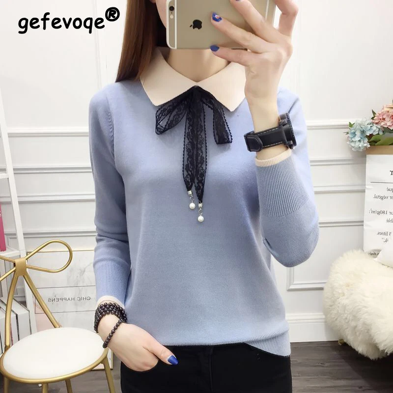 Top Trends: Autumn Winter Polo-neck Elegant Fashion Lace Up Sweater Ladies Bandage All-match Jumper Top Women Bottoming Knitting Pullover Shoppable Styles