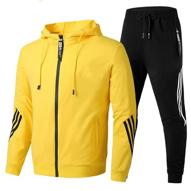 Top Trends: Men's Sports Set Fall And Winter New Casual Fashion Fitness Jacket + Pants Outdoor Running Sportswear Suit Women's Tracksuit Gym Shoppable Styles