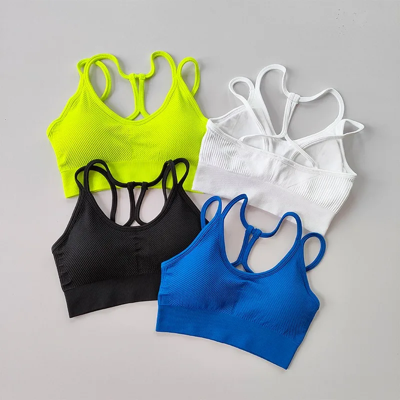 Top Trends: Women Breathable Sports Bra Anti-sweat Fitness Top Seamless Yoga Bra Gym Crop Top Brassiere Push Up Sport Bra Gym Workout Top Shoppable Styles