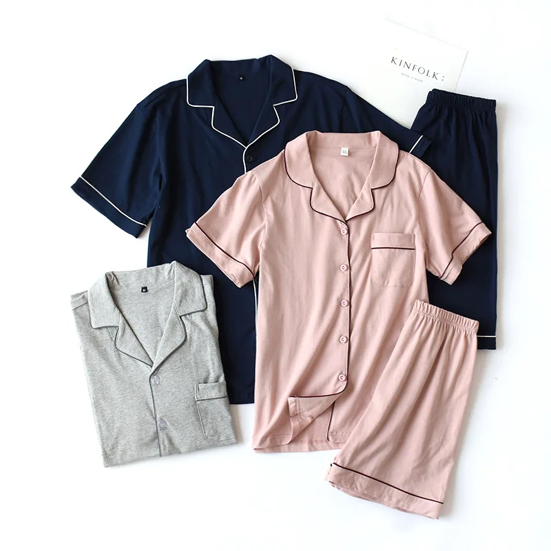 Top Trends: Summer 2024 New Cotton Couple Pajamas Suit Female Short-sleeved Shorts Men's Pajamas Thin Home Service Suit Pyjamas Women Pink Shoppable Styles