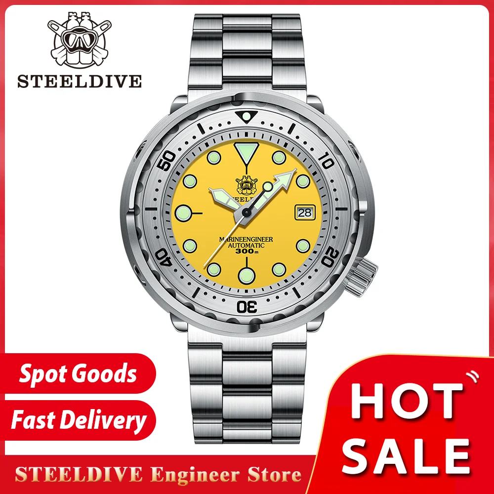 Top Trends: STEELDIVE SD1986 Tuna Mechanical Watch Stainless Steel Bezel 300M Waterproof Swiss Super Luminous NH35 Movement Dive Wristwatch Shoppable Styles