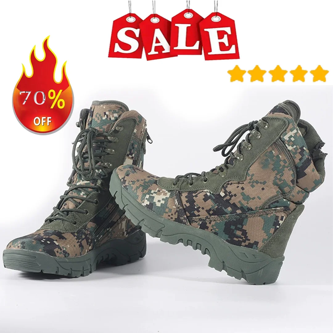 Top Trends: High Quality Outdoor Training Men Military Tactical Boots Desert Army Shoes Camouflage Combat Hunting Botas Hiking Shoes Shoppable Styles