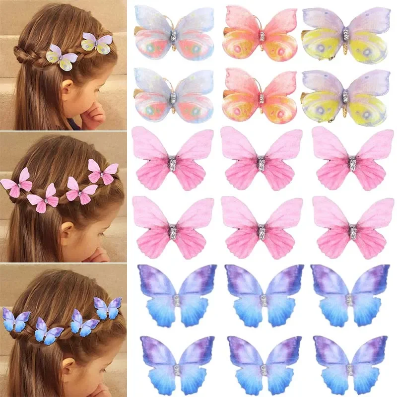 Top Trends: Oaoleer 6Pcs / set Sweet Girl Butterfly Hair Clip For Baby Fashion Kids Hairpin Barrettes Child Headwear Boutique Hair Accessories Shoppable Styles