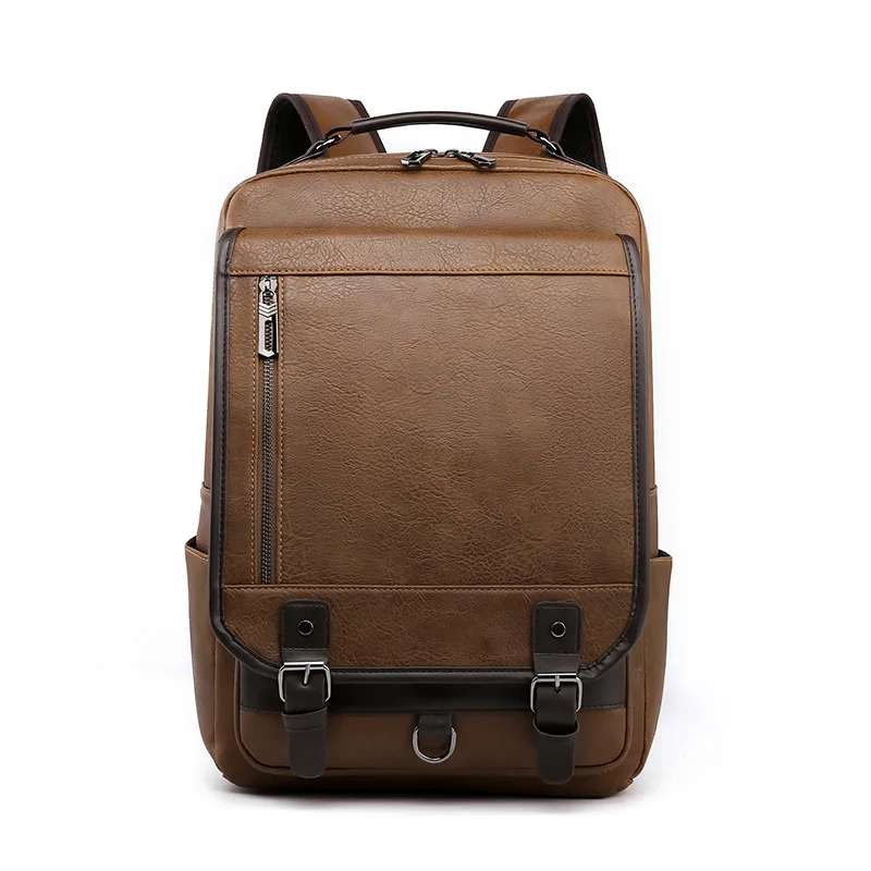 Top Trends: Business PU Leather Men&#039;s Backpack Large Capacity Laptop Backpack Sports Man Travel Backpack Casual College Students School Bag Shoppable Styles