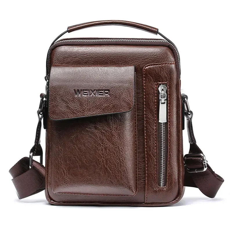 Top Trends: Casual Men Shoulder Bag Vintage Crossbody Bags Male Bag PU Leather Handbag Capacity Men Messenger Bags Tote Bag Shoppable Styles - Image 3