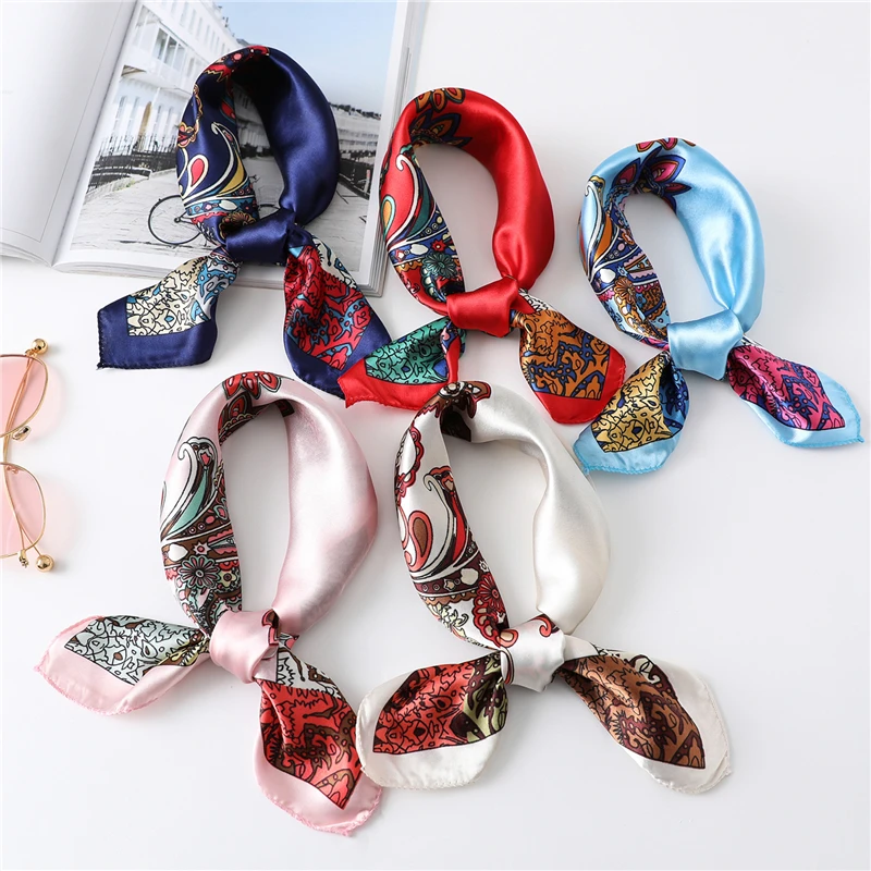 Top Trends: 2022 New Silk Square Scarf Hair Print Lady Head Wraps For Women Bandana Fashion Small Neck Headkerchief Accrssories Summer Shoppable Styles