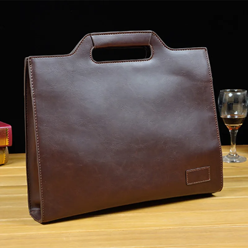 Top Trends: Business PU Leather Briefcases Men Luxury Office Handbag Large Capacity Shoulder Messenger Bag Male Casual File Tote Bag Shoppable Styles