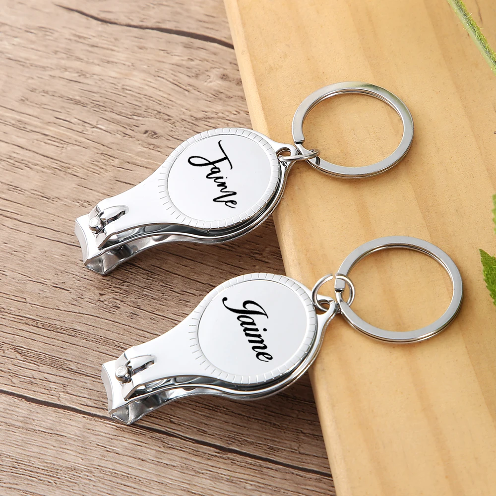 Top Trends: Custom Name Bottle Opener Nail Cutters Keychain Laser Engraved Stainless Steel Key Rings Personalized Wedding Party Gift Shoppable Styles