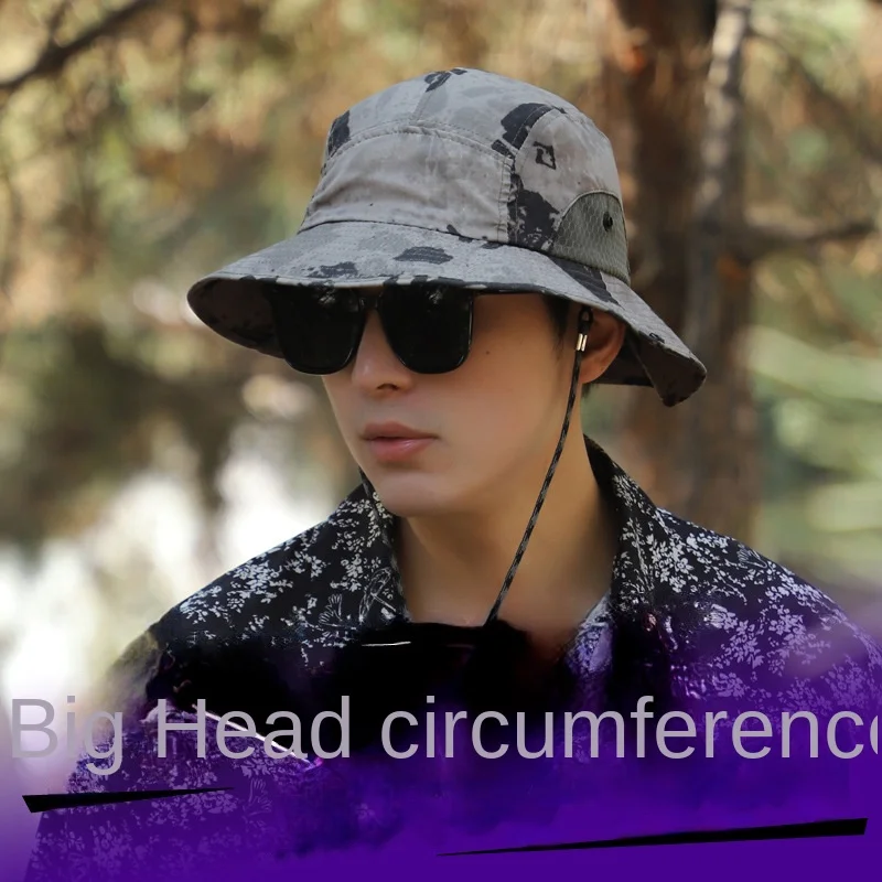 Top Trends: 60-65cm Xxl Big Head Hat Men Summer Outdoor Jungle Fisherman Cap Lightweight Sunscreen Quick-drying Sun Hats Shoppable Styles