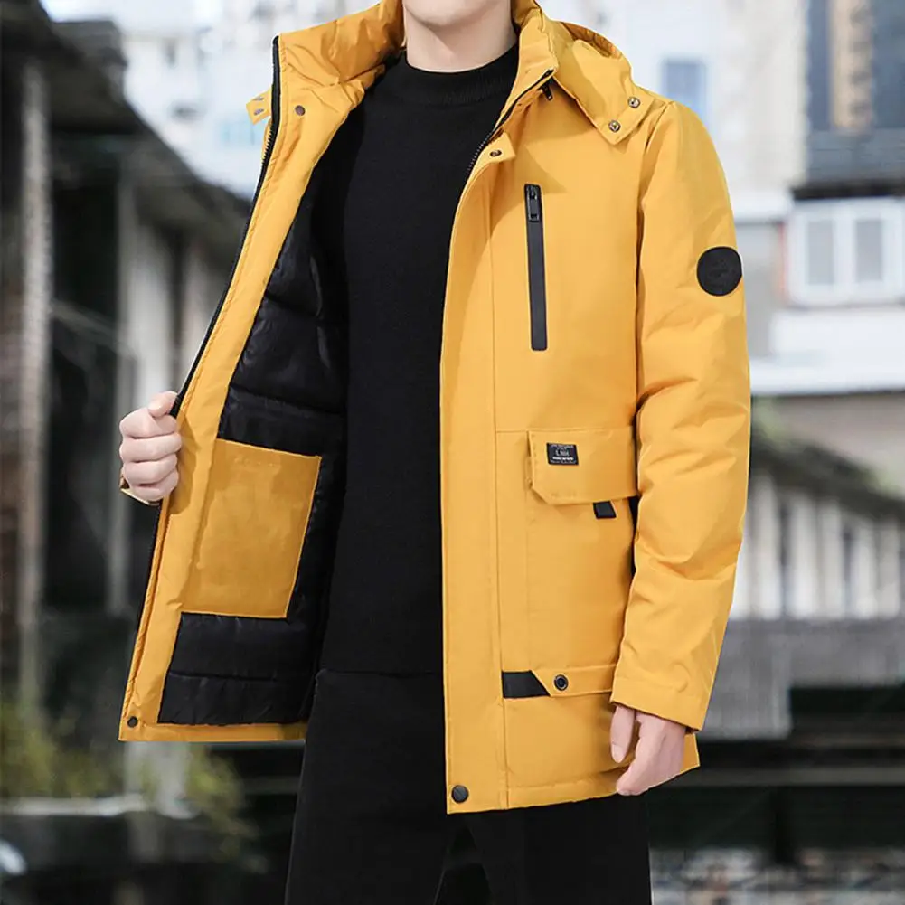 Top Trends: Winter Jacket Men Casual Thicken Cotton Parka Hooded Long Sleeve Solid Plus Size Coat Loose Windproof Hooded Outwear Streetwear Shoppable Styles