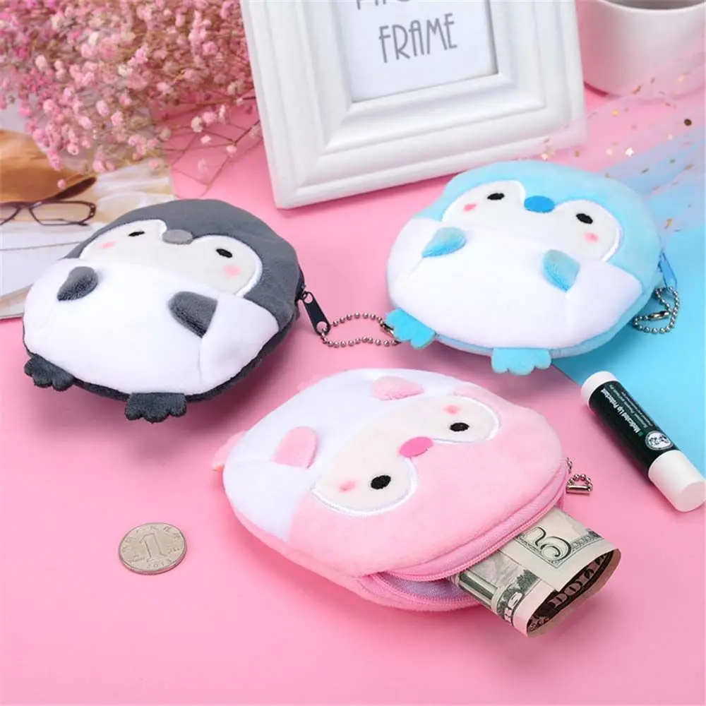 Top Trends: Casual Cute Plush Children With Keychain Zipper Bag Penguin Coin Purse Earphone Bag Coin Bag Mini Wallet Shoppable Styles